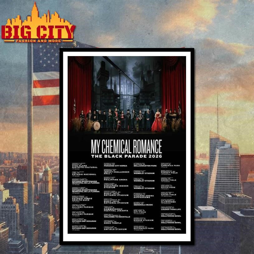 My Chemical Romance The Black Parade 2026 Tour UK And Europe Poster Shirt