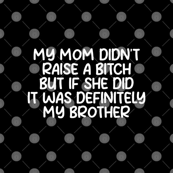 My Mom Didn’t Raise A Bitch But If She Did It Was Definitely My Brother Shirt