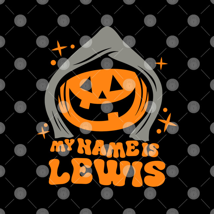 Personalized My Name Is Lewis Pumpkin Halloween T Shirt