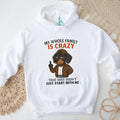 “My Whole Family Is Crazy” Dachshund Middle Finger Funny T Shirt