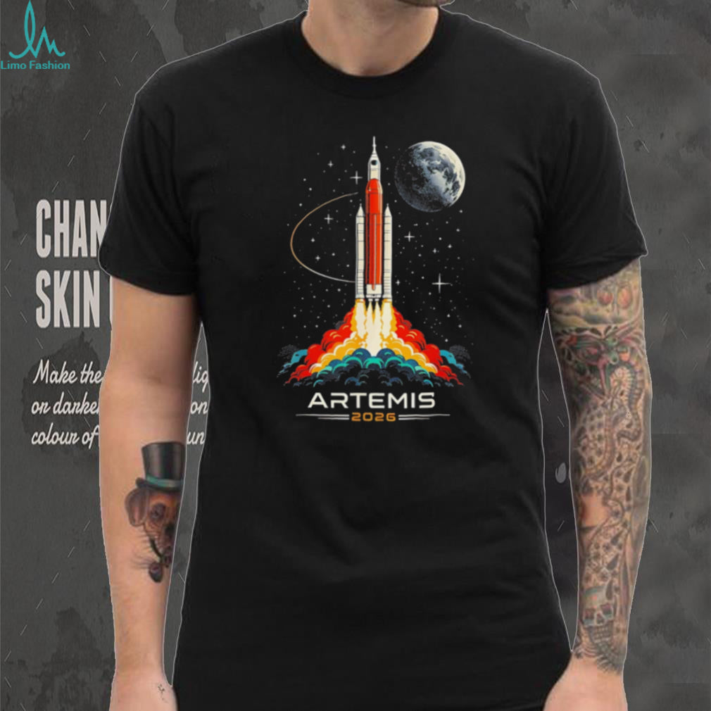 NASA Artemis 2026 Mission Moon Rocket Launch Vintage Graphic T Shirt