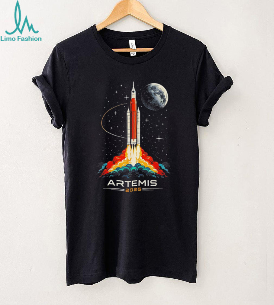NASA Artemis 2026 Mission Moon Rocket Launch Vintage Graphic T Shirt