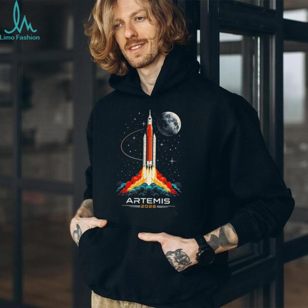 NASA Artemis 2026 Mission Moon Rocket Launch Vintage Graphic T Shirt