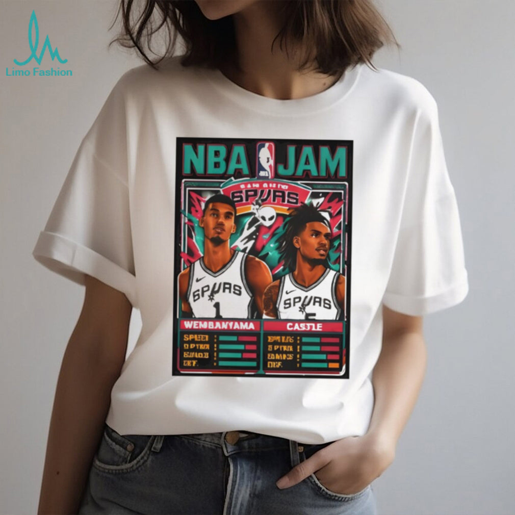 NBA Jam Victor Wembanyama and Stephon Castle Spurs T Shirt