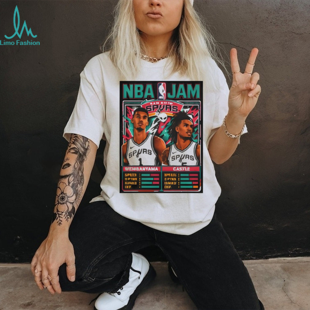 NBA Jam Victor Wembanyama and Stephon Castle Spurs T Shirt