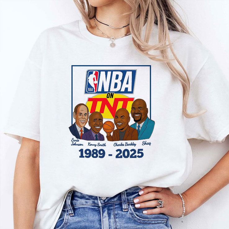 NBA On TNT Basketball TV Show 1989 2025 Caricatures T Shirt