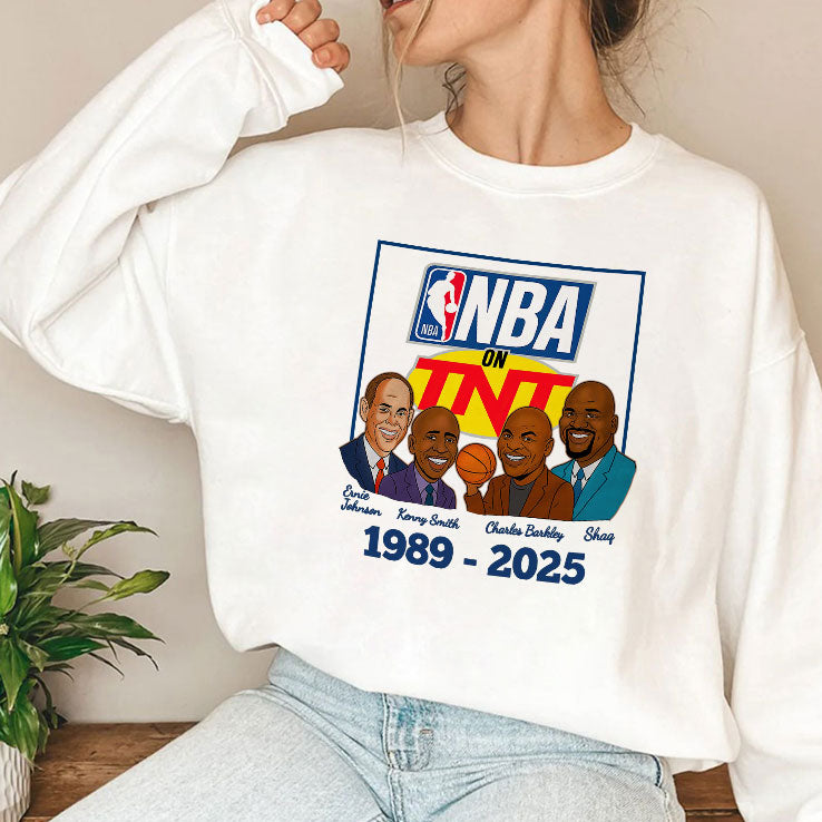 NBA On TNT Basketball TV Show 1989 2025 Caricatures T Shirt