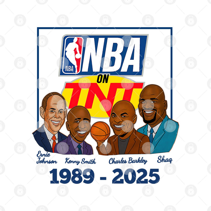 NBA On TNT Basketball TV Show 1989 2025 Caricatures T Shirt
