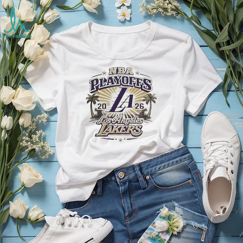 NBA Playoffs 2026 Los Angeles Lakers Palm Tree Graphic T Shirt