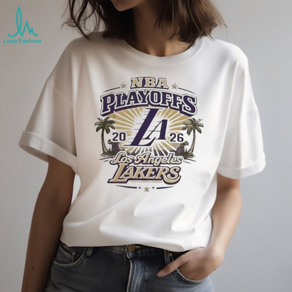 NBA Playoffs 2026 Los Angeles Lakers Palm Tree Graphic T Shirt