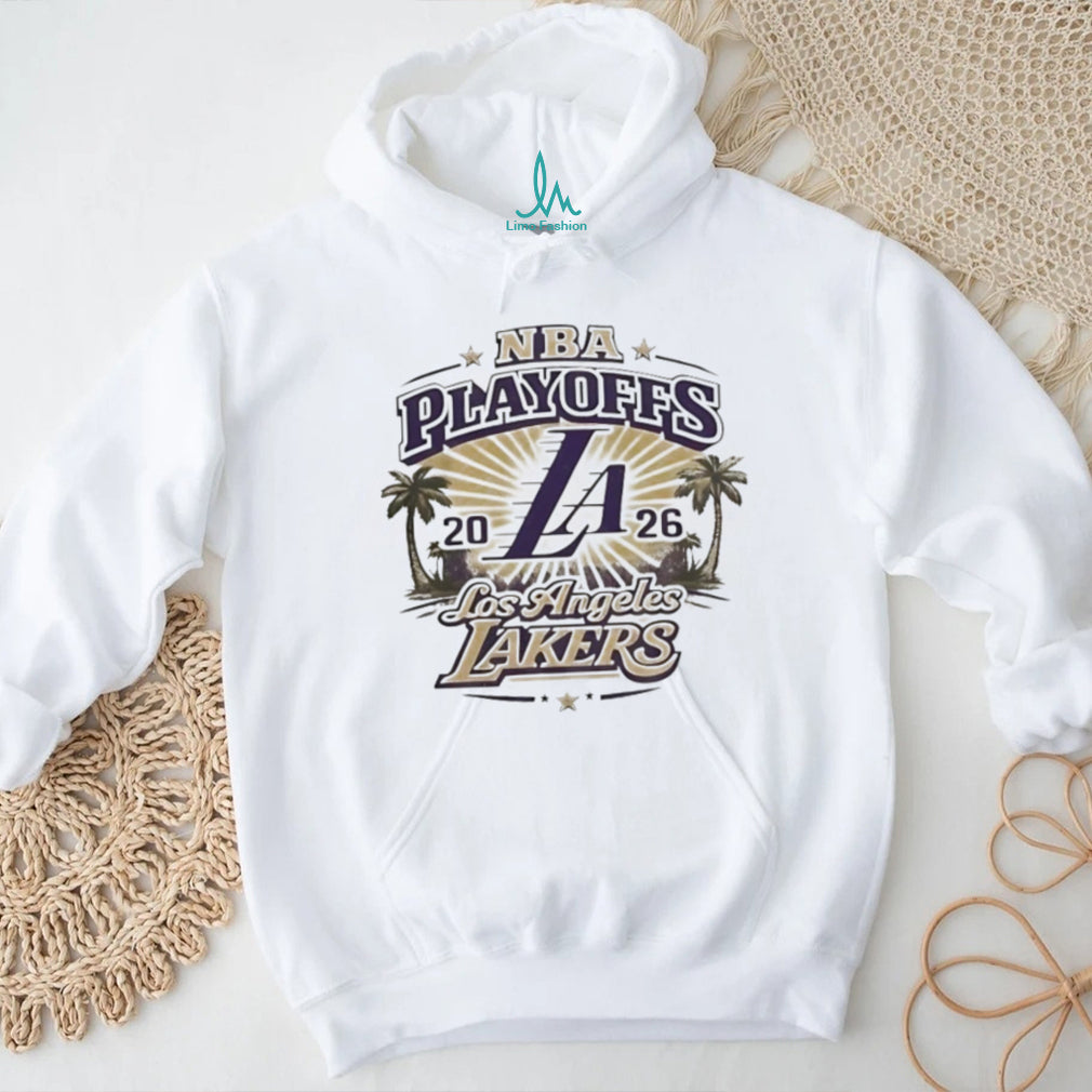 NBA Playoffs 2026 Los Angeles Lakers Palm Tree Graphic T Shirt