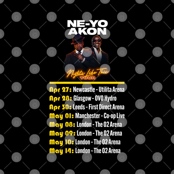 Ne-Yo Akon Nights Like This Tour 2026 Shirt