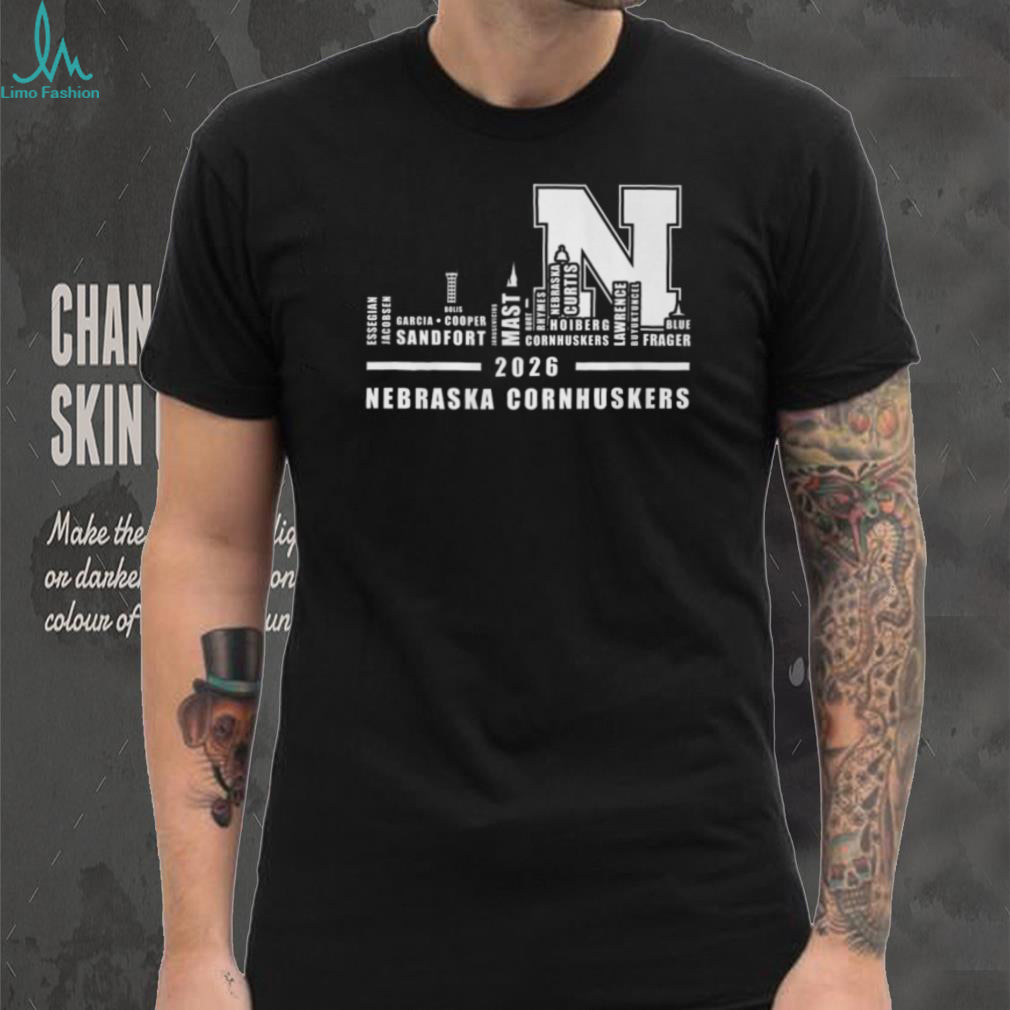 Nebraska Cornhuskers 2026 Basketball Roster Skyline T Shirt