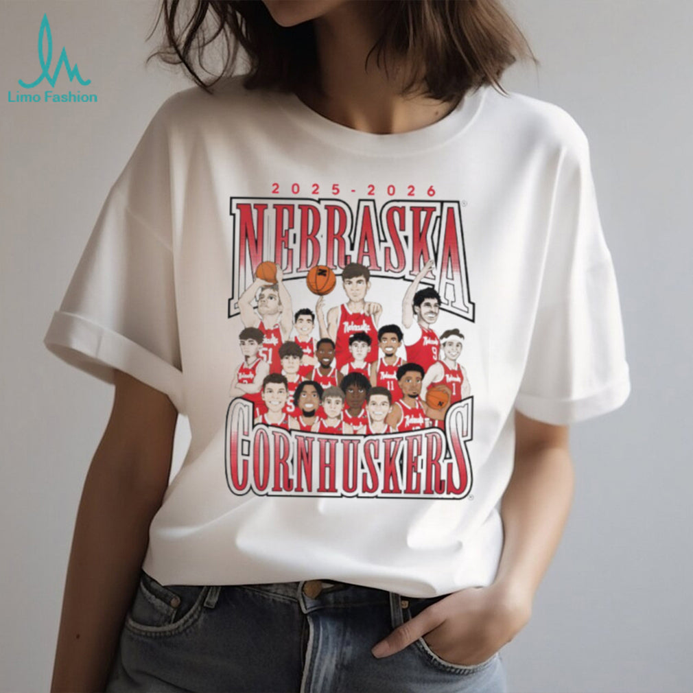 Nebraska Cornhuskers Basketball 2025 2026 Team Roster T Shirt