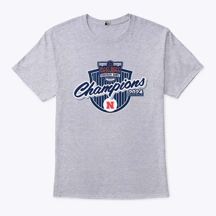 Nebraska Cornhuskers Pinstripe Bowl Champions T Shirt