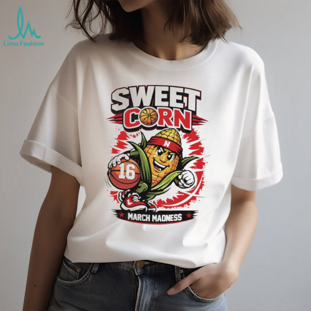 Nebraska Sweet Corn “March Madness” Basketball Mascot T Shirt