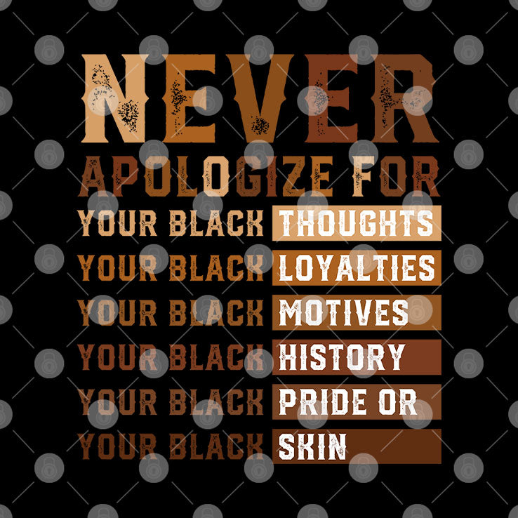 Never Apologize For Your Black Thoughts Your Black Loyalties Your Black History Shirt