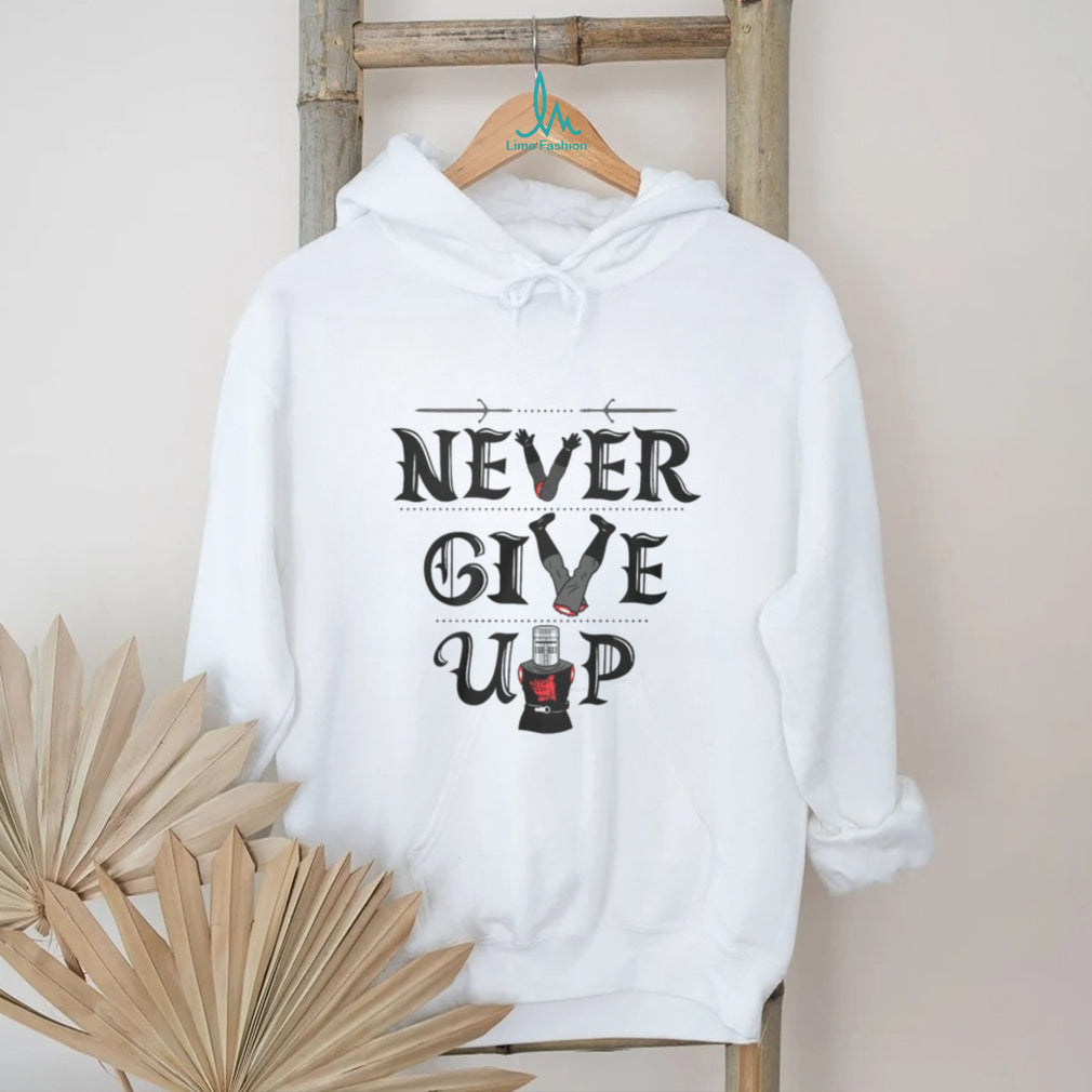 Never Give Up Black Knight Monty Python Inspirational T Shirt