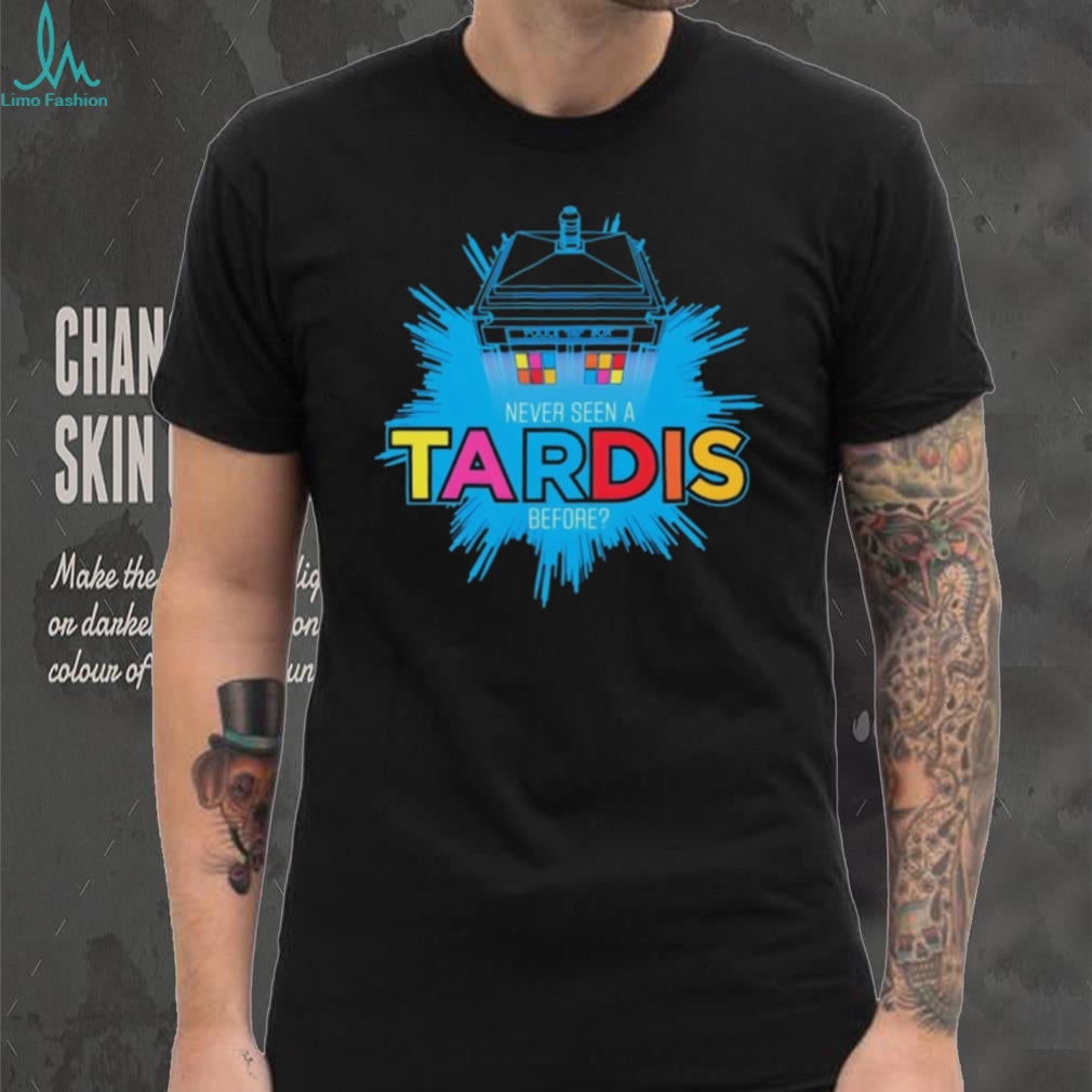 Never Seen A TARDIS Before Retro Sci Fi Police Box T Shirt