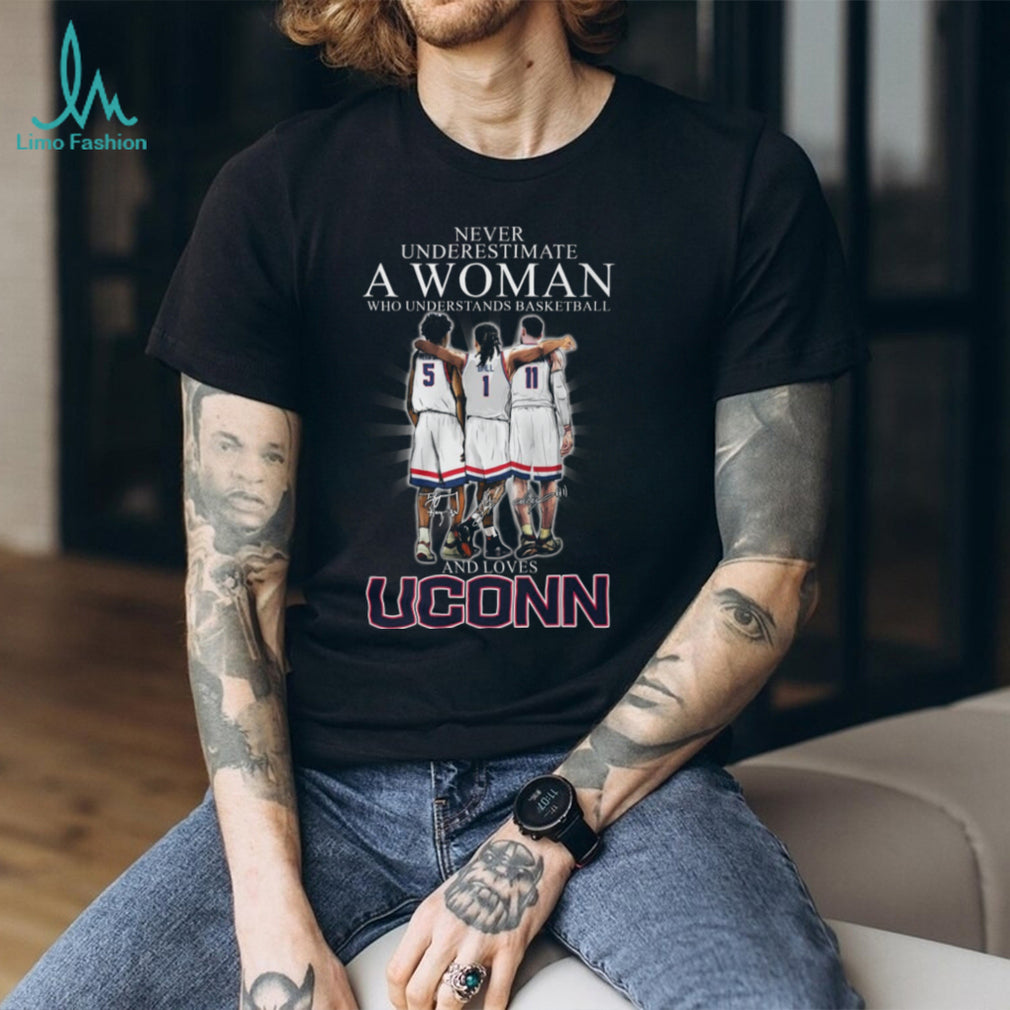 Never Underestimate A Woman Who Understands Basketball And Loves UConn T Shirt
