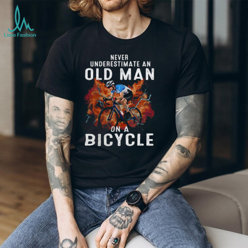 Never Underestimate An Old Man Bicycle Cycling Shirt