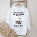 Never Underestimate An Old Man Cooks In His Eighties Chef Shirt