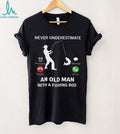 Never Underestimate An Old Man Fishing Incoming Call Design T Shirt