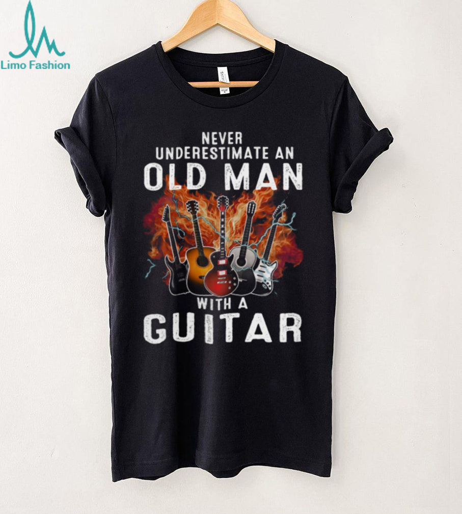 Never Underestimate An Old Man Guitar Musician Rocker Shirt