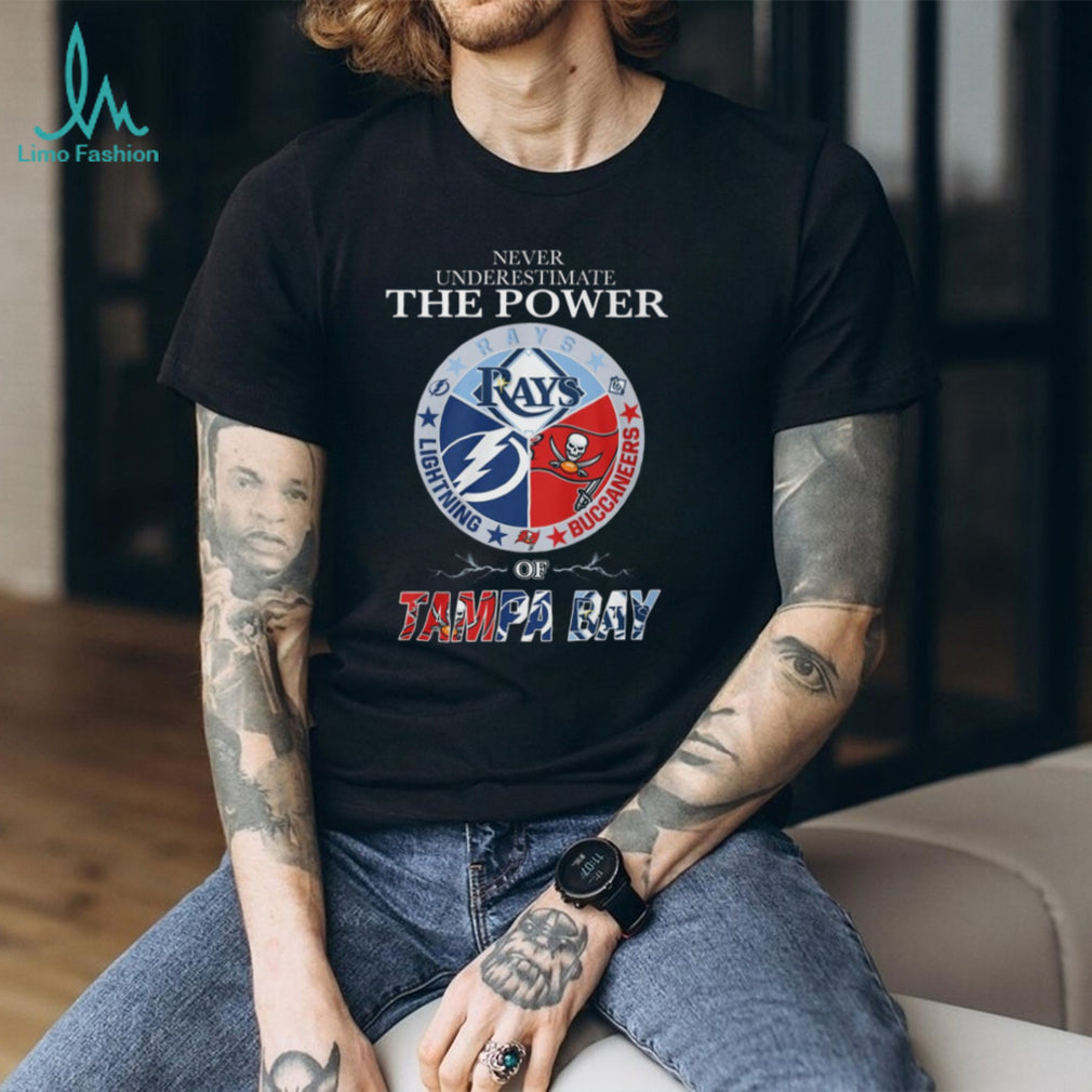 Never Underestimate The Power Of Tampa Bay Sports T Shirt Tri Logo Circle Design