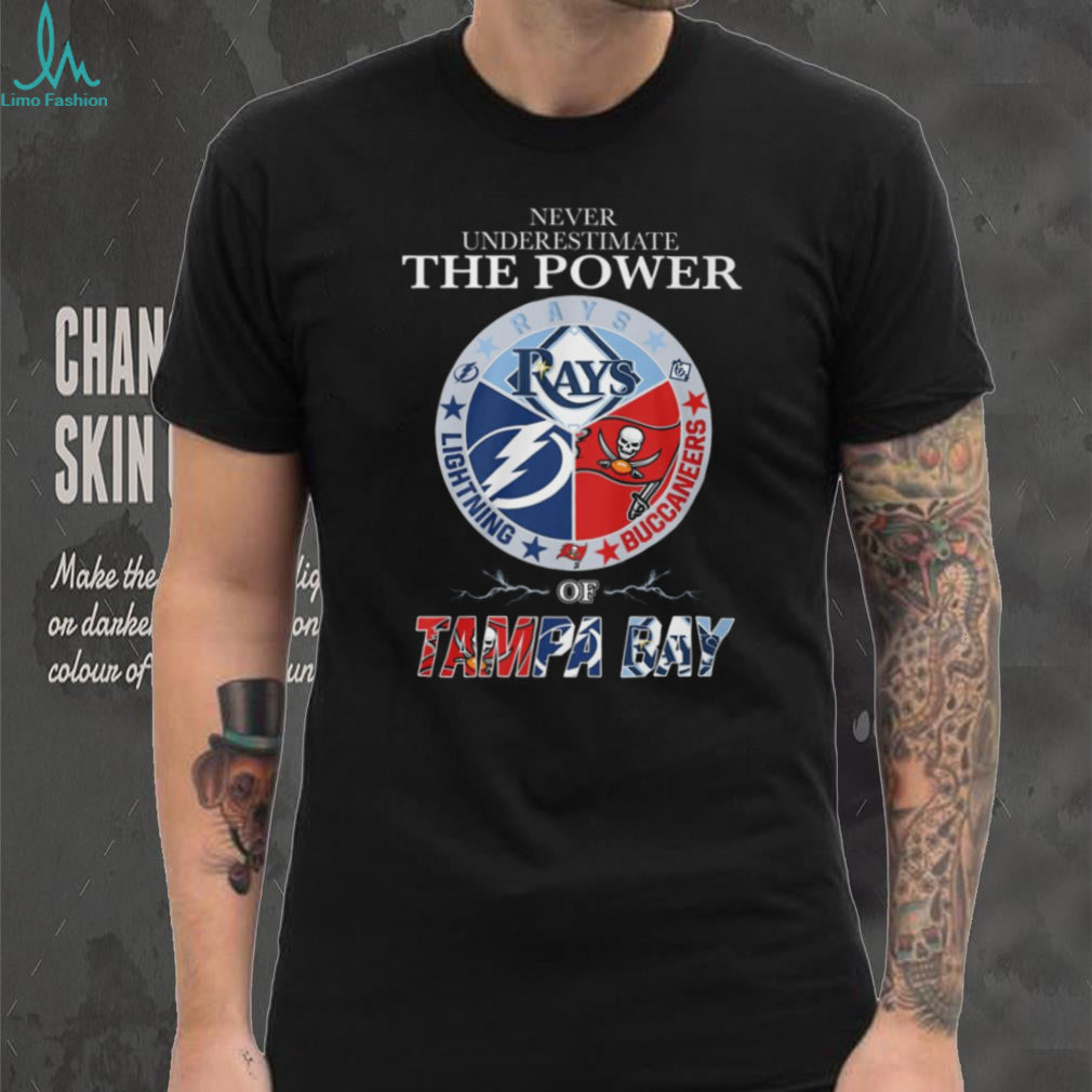 Never Underestimate The Power Of Tampa Bay Sports T Shirt Tri Logo Circle Design