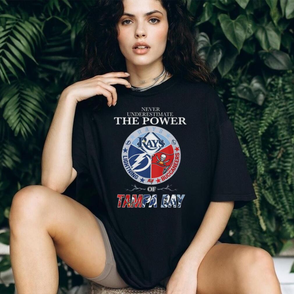 Never Underestimate The Power Of Tampa Bay Sports T Shirt Tri Logo Circle Design