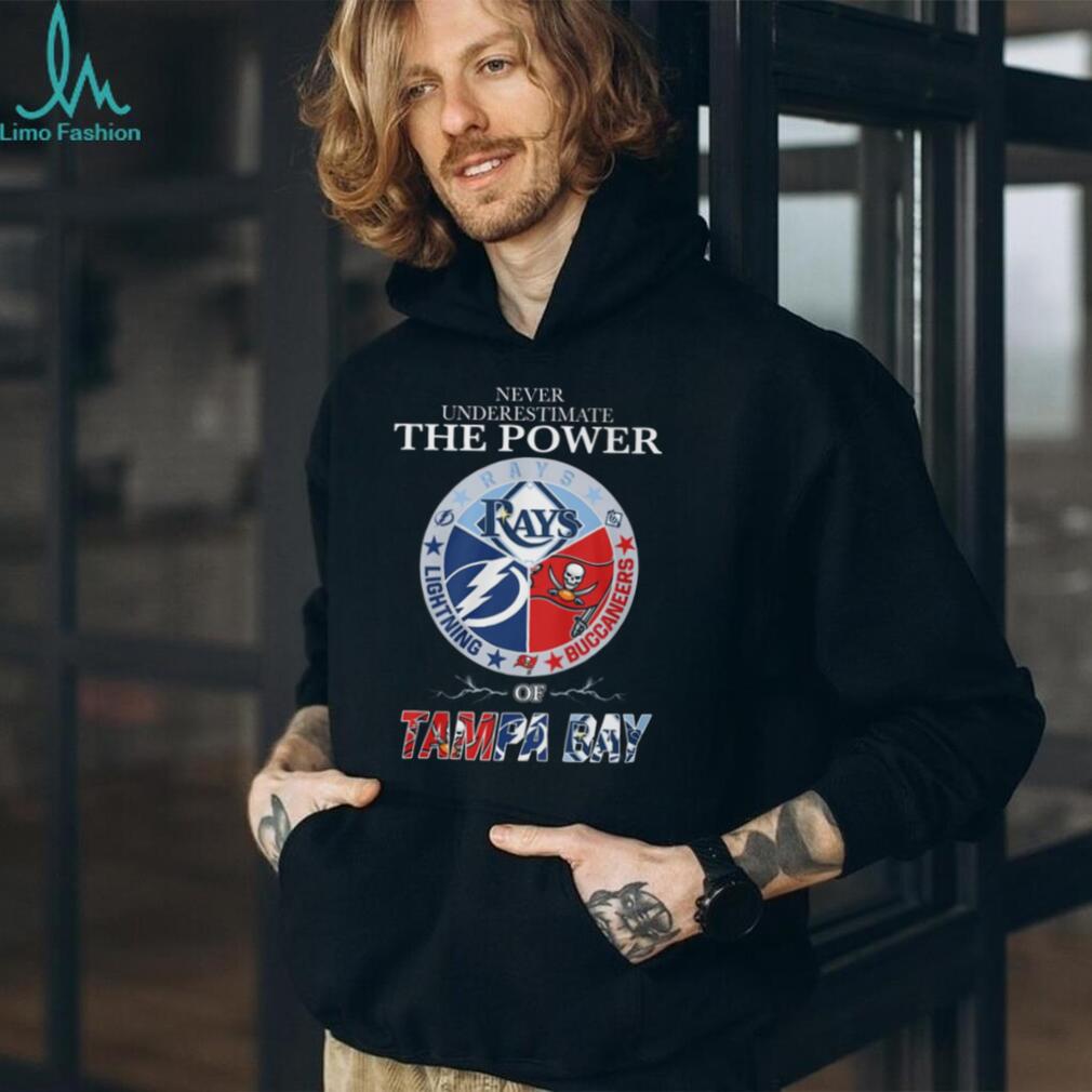 Never Underestimate The Power Of Tampa Bay Sports T Shirt Tri Logo Circle Design