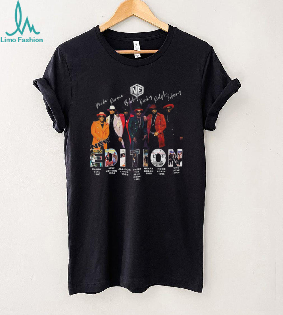 New Edition 40th Anniversary Group Photo Album Discography Signatures T Shirt