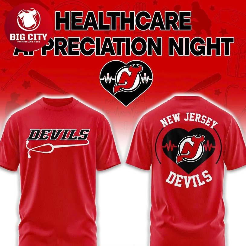 New Jersey Devils Healthcare Appreciation x NHL 2026 Night Two Sided Shirt