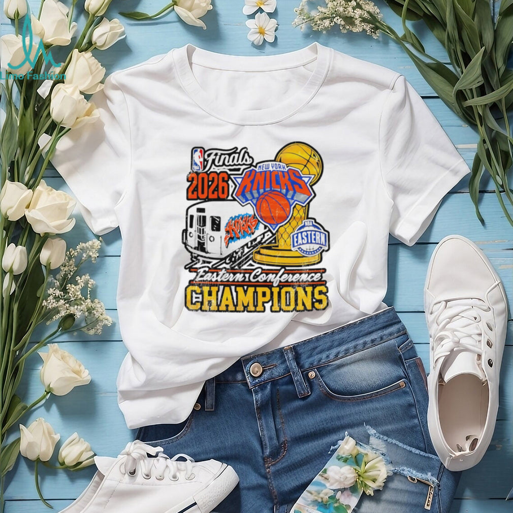New York 2026 Eastern Conference Champions train graphic shirt
