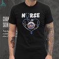 New York Baseball Nurse T Shirt City Skyline Stethoscope Heart T Shirt