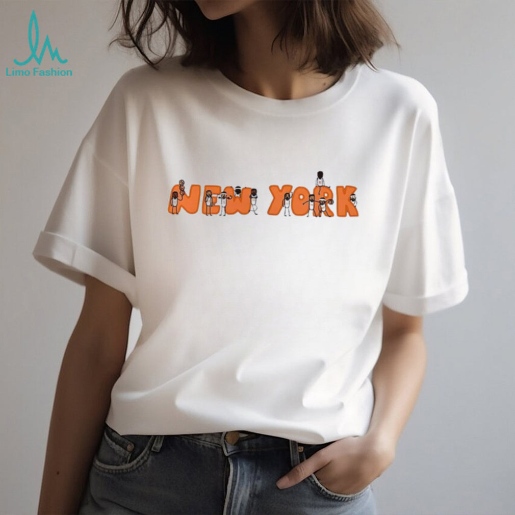 New York Basketball Team Cartoon Players Mascot Style Graphic T Shirt