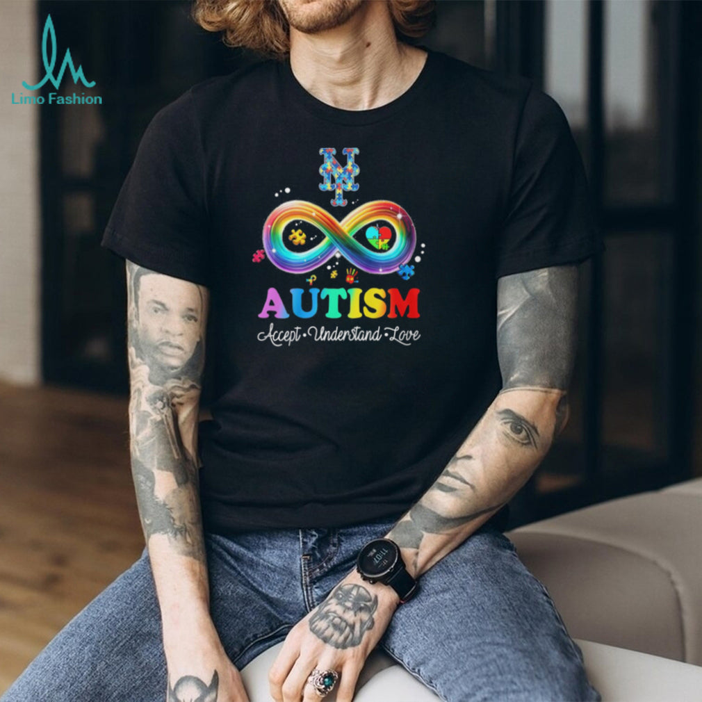 New York Mets NY Autism Awareness Accept Understand Love Rainbow T Shirt