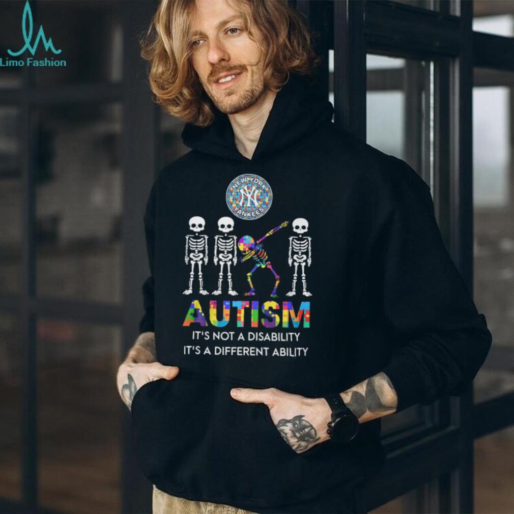New York Yankees Autism Awareness Different Ability Skeleton T Shirt