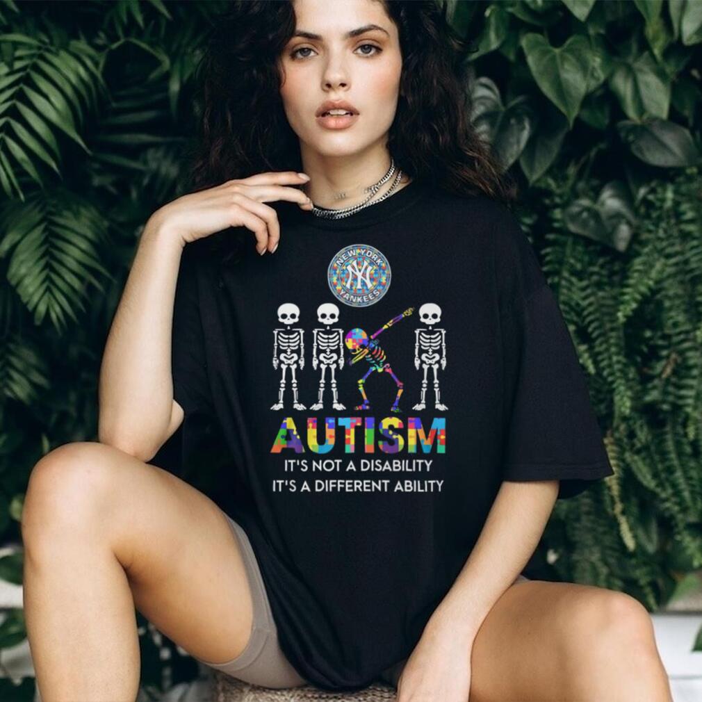 New York Yankees Autism Awareness Different Ability Skeleton T Shirt