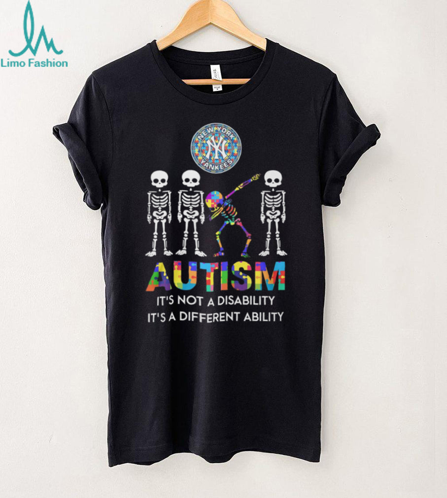 New York Yankees Autism Awareness Different Ability Skeleton T Shirt