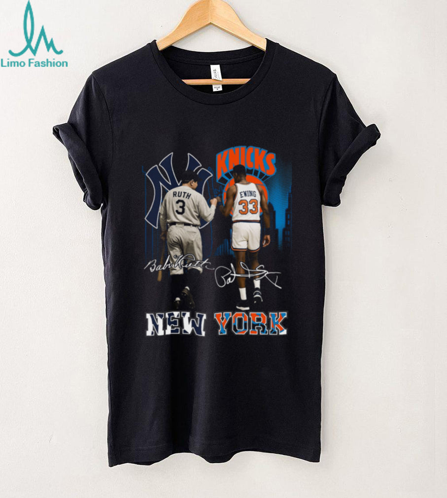 New York Yankees Babe Ruth And Knicks Patrick Ewing Shirt