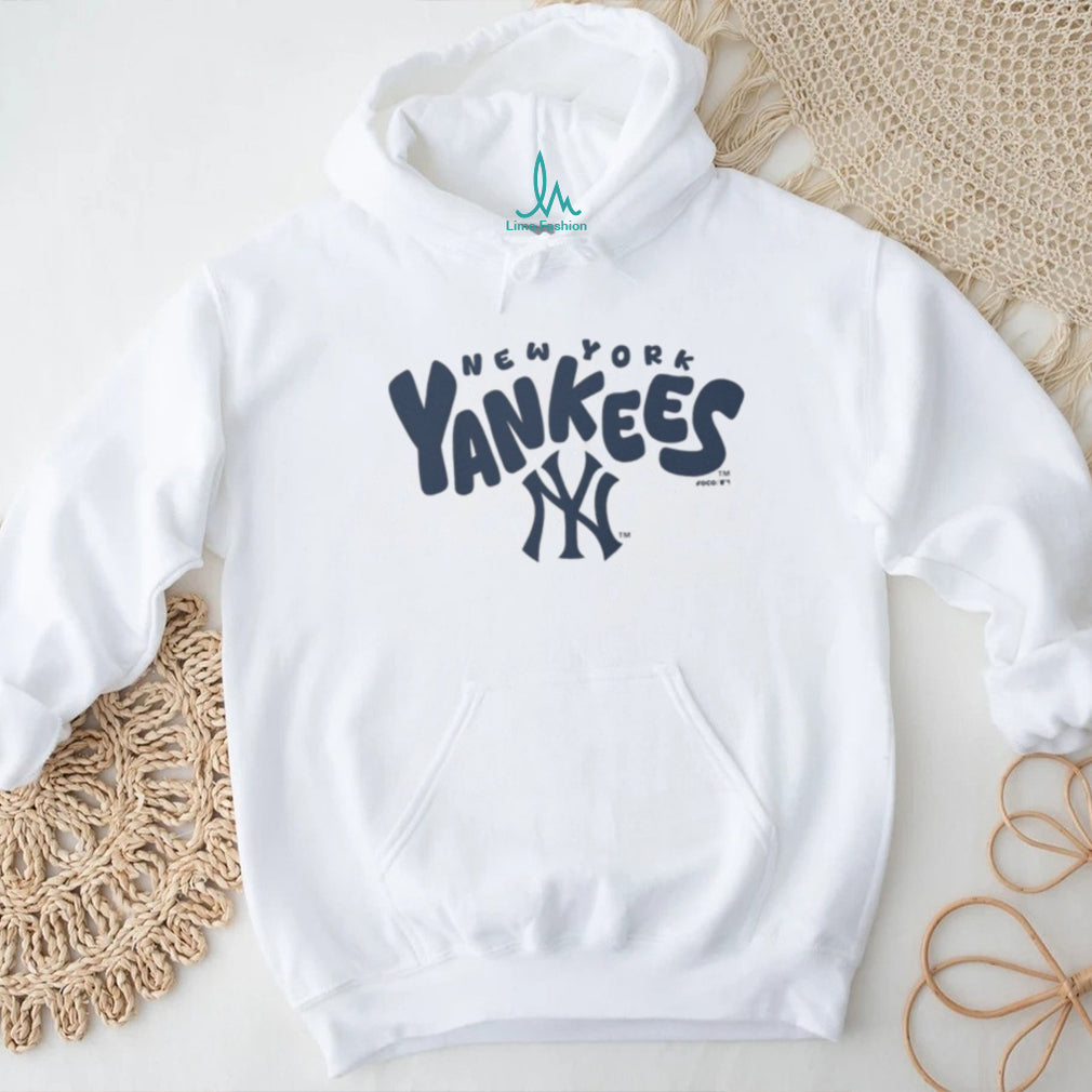 New York Yankees Navy Script Logo Oatmeal Heather T shirt