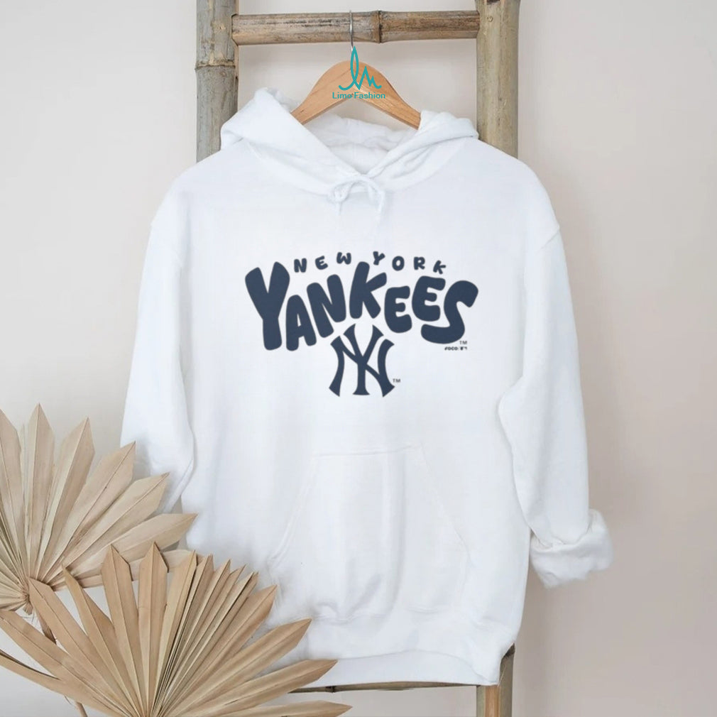 New York Yankees Navy Script Logo Oatmeal Heather T shirt
