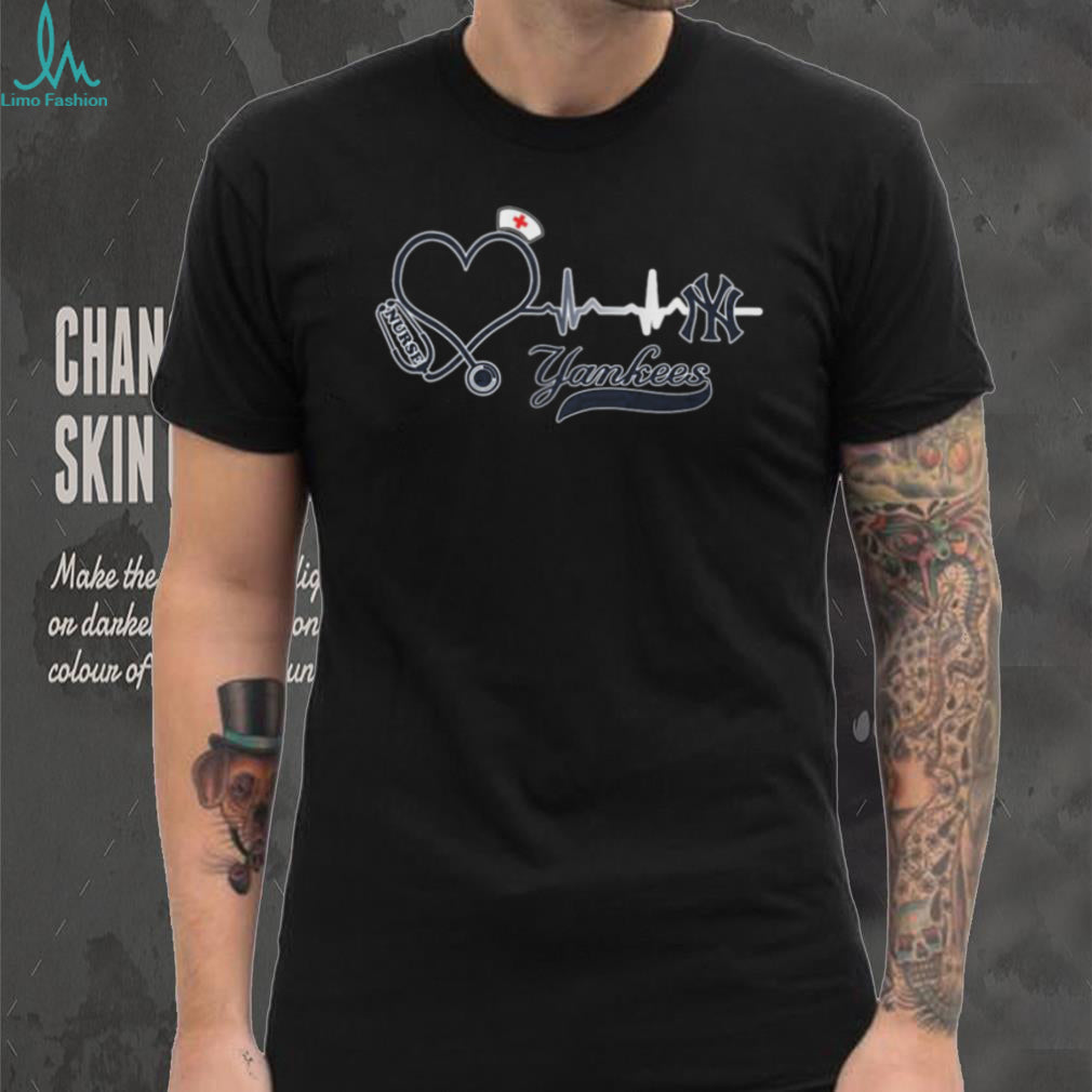 New York Yankees Nurse Heartbeat Stethoscope MLB Baseball Fan T Shirt