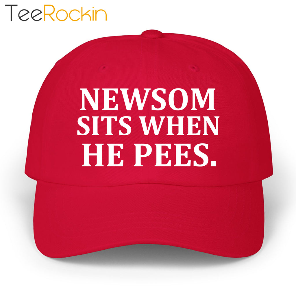Newsom Sits When He Pees Hat