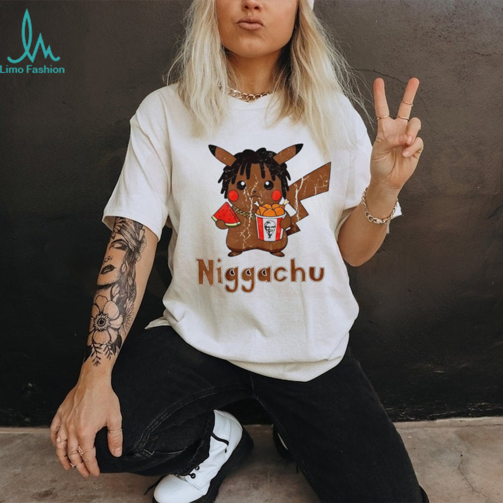Niggachu Cartoon Mascot Fried Chicken Graphic T Shirt