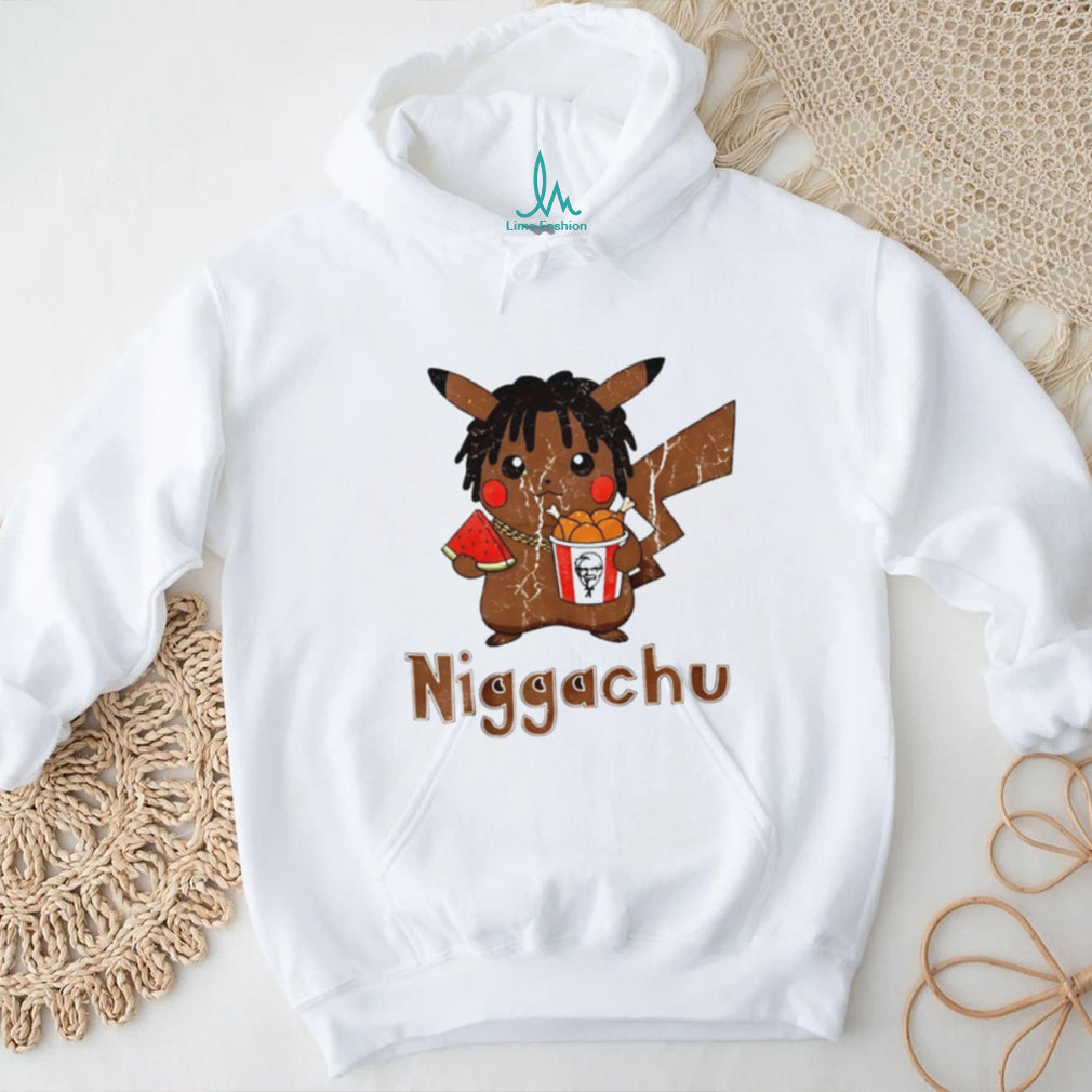 Niggachu Cartoon Mascot Fried Chicken Graphic T Shirt