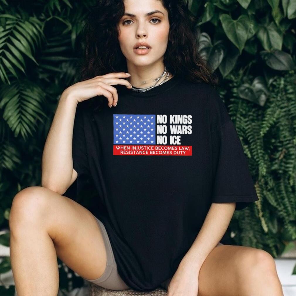 No Kings No Wars No ICE Political Resistance US Flag T shirt