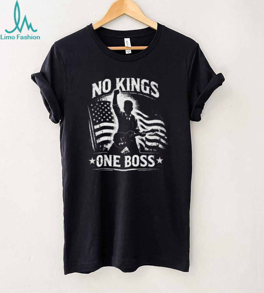 No Kings One Boss Bruce SpringsT Shirtn American Flag Rock Music T Shirt